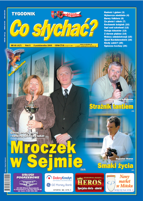 Okładka gazety Co słychać? - nr 40 (417) 2005